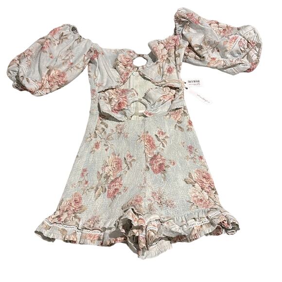 NWT v chapman floral tapestry cutout romper